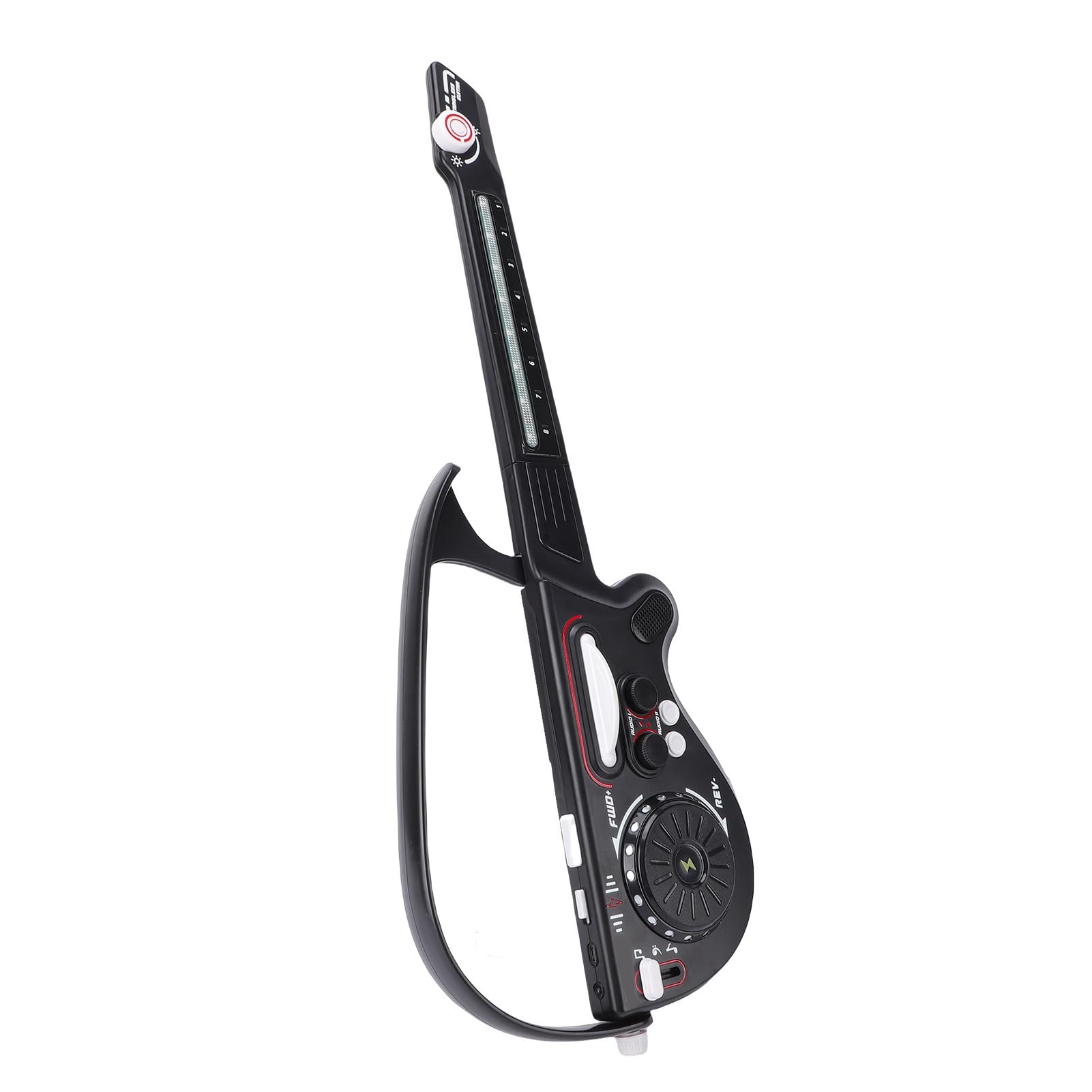 Fockety Guitarra Eléctrica para Niños, Guitarra Bluetooth Plegable sin Cuerdas para Niños, para con Tocadiscos DJ, Luces LED y Batería Recargable para y Niñas de 3, 4, 5 6 Años (Black)