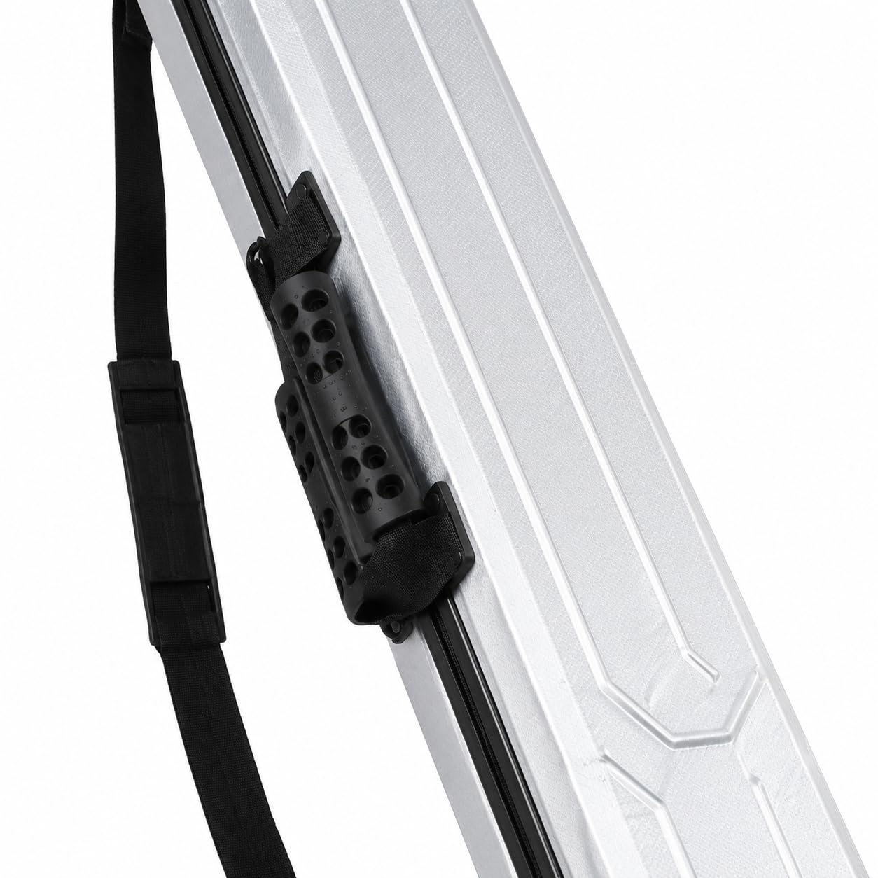 Contenitore Canne da Pesca Custodia Tubo Borsa Astuccio con Apertura Ampia a Cerniera E Maniglia Laterale Composito Rinforzi in Tessuto Adatto, silver, silver
