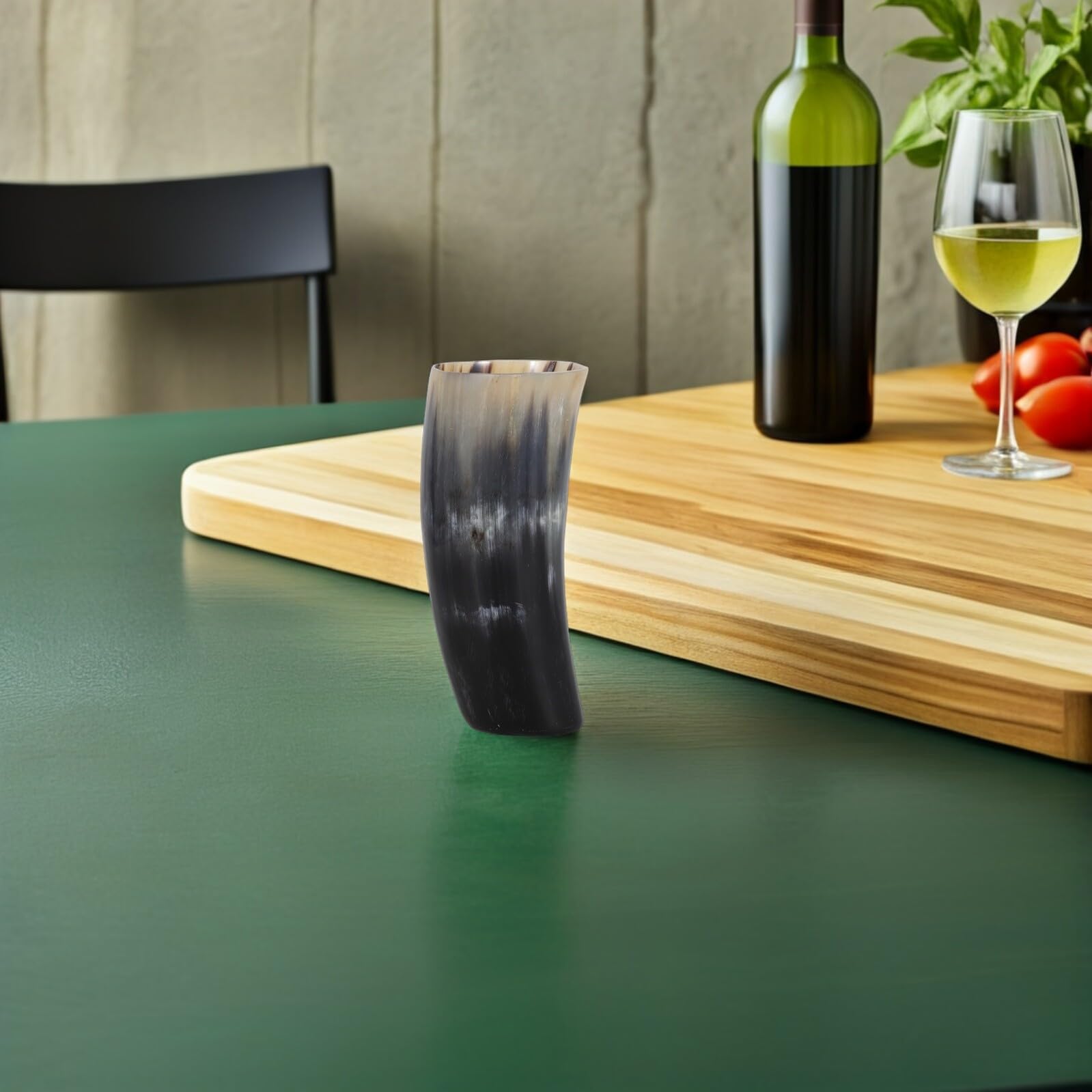 Toyvian Boccale di Birra Medievale in Corno di Bue Grande Capacità, Tazza Vichinga Artigianale per Degustazione di Birra e Idromele, Ornamento a Forma di Corno per Feste e Cosplay