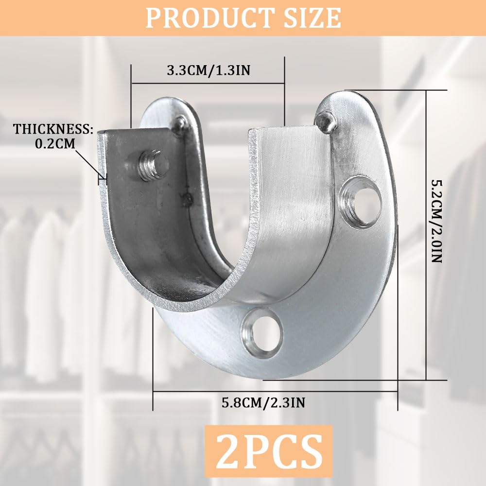 Staffe Per Asta Sospesa Rotonda In Lega Di Zinco YMYNY, Staffe - Foto 9