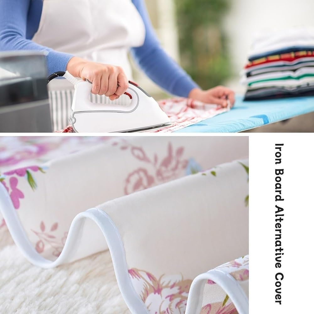 Scorch Resistant Ironing Board Cover 36x12 40x12 47x15 Tabletop Iron Board Replacement Cover with Elastic Cord, Easy Fit, Heat Reflection(Color:F,Size:120x38cm/47x15in)