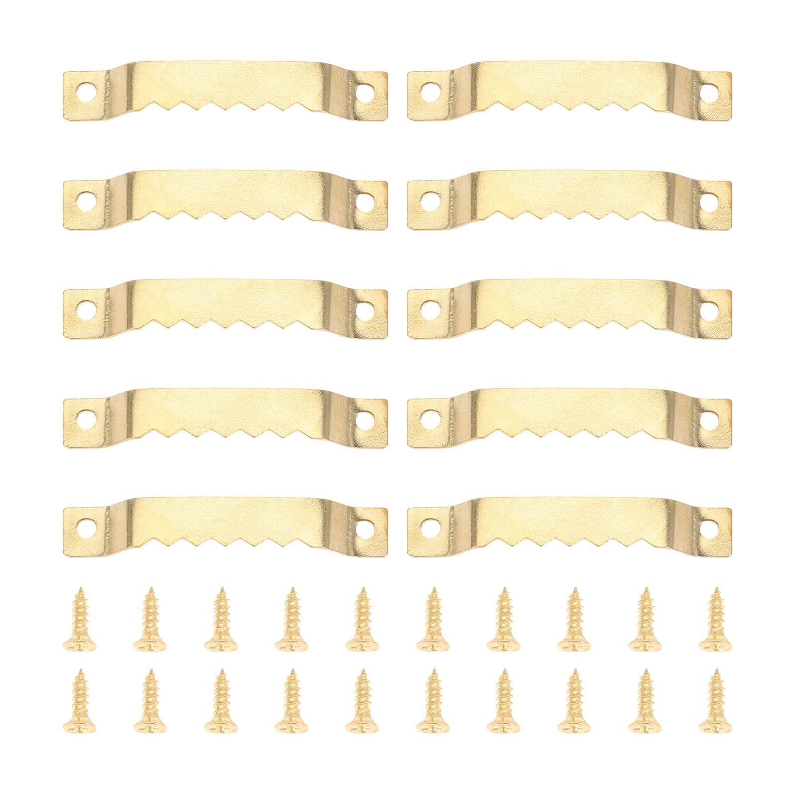FOELANNE Sawtooth Picture Hook, Sawtooth Picture Frame Hangers 10pcs Multicolor 52x8mm(Gold)