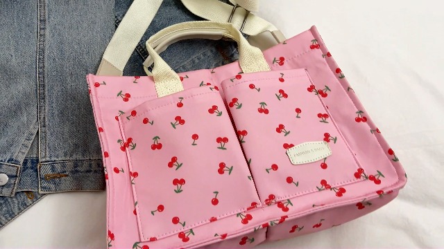 Bolso Tote Cherry para Mujer Lona Multibolsillos miniatura 7