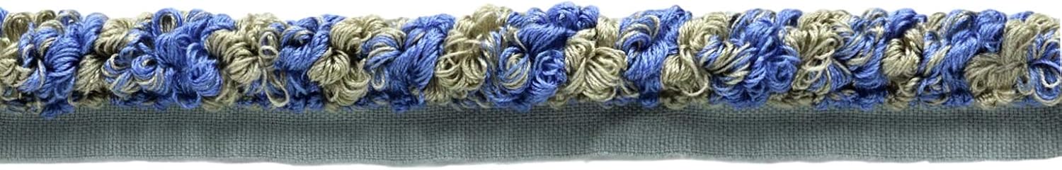 DÉCOPRO 8 Yard Value Pack/Elegant Cord with Lip / 3/8 inch Diameter/Style# 0038LPC Color: Blue, Slate Grey - 9132/81 Ft / 24.7M