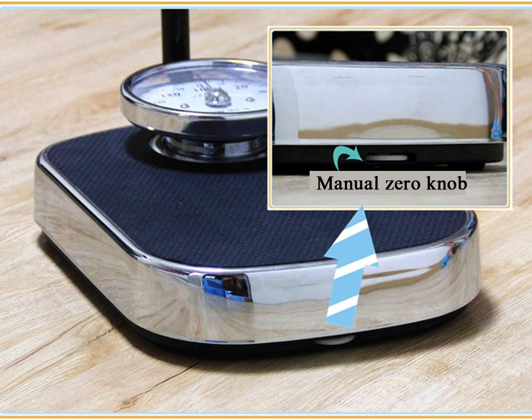 Mechanical Bathroom Scale with Detachable Height Rod,Height & Weight Scales,Precision Measuring Weight Scale, Analog Dial Without Battery, 150kg/190cm, Suitable for Schoo
