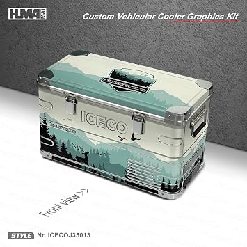 カスタムデカール フルキット ビニールステッカー 適合 Iceco アイスコ J35 / Apl35 ポータブル冷蔵庫/冷凍庫/クーラーステッカーセット光沢仕上げ、デザイン番号icecoj35013