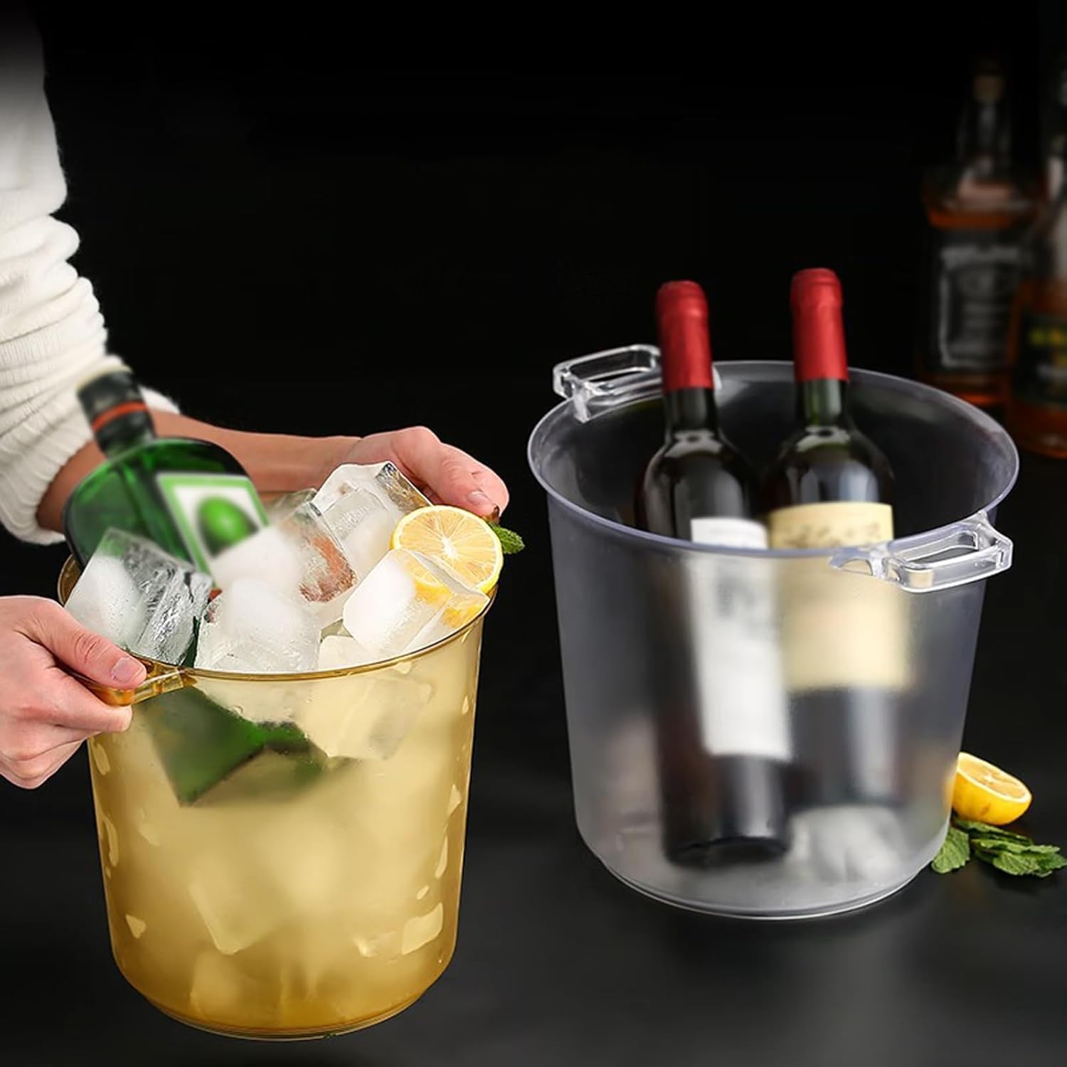 5L acrílico Cubo de Hielo champán Recipiente de Cubos de Hielo en casa Barra Transparente Creativa Cubo de Grano de Hielo Esbelto Cubo de Hielo Transparente