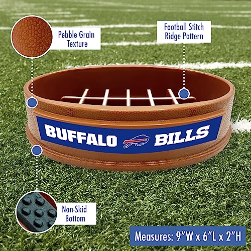 Image of NFL Super-Bowl Buffalo Bills Slow Feeder Dog & Cat Bowl. Football Design for Healthy Digestion. Non-Slip for Large & Small Pets