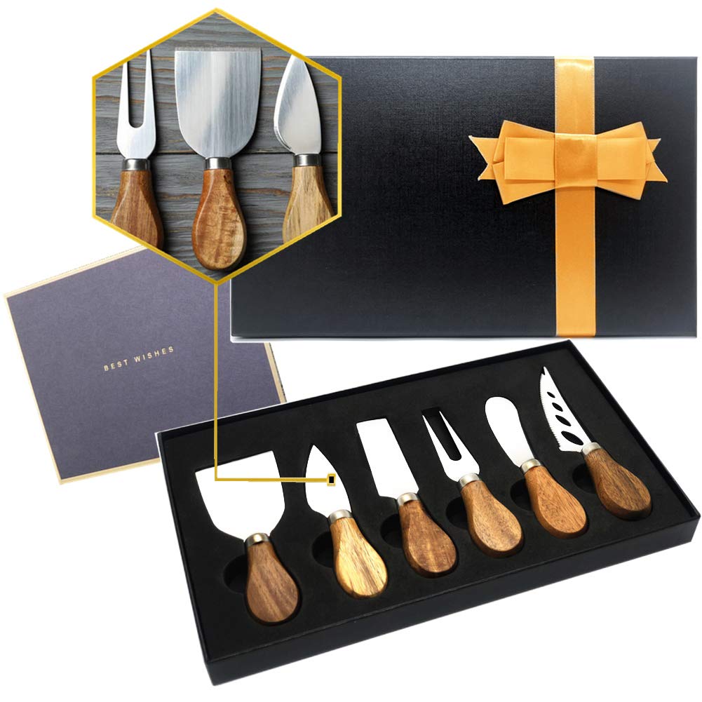 Buy Premium 6Piece Cheese Knives Set,With greeting card Stainless Steel Cheese Collection