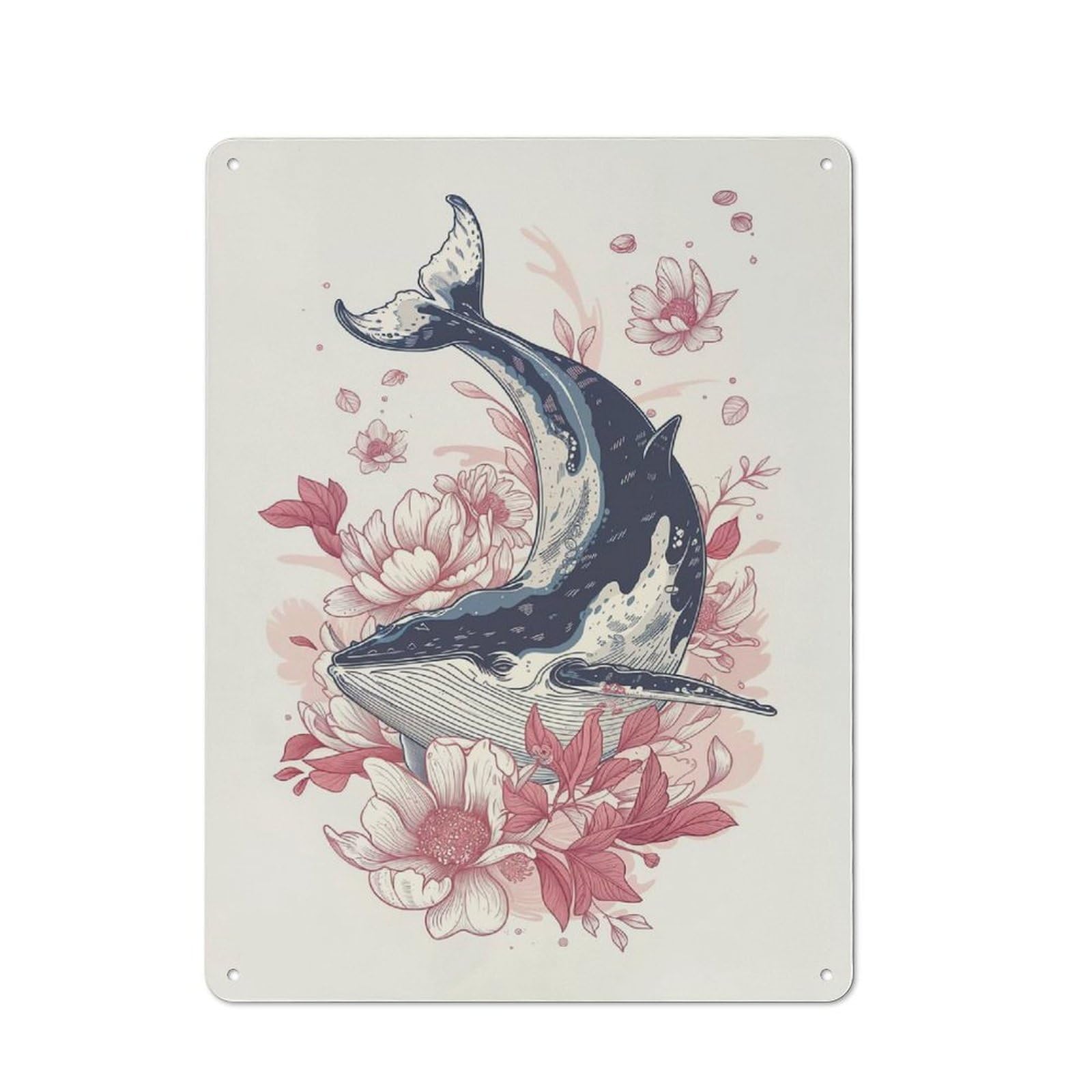 Junmoney Whale Beauty Retro Metal Plaque 40X30cm For Garage Or Workshop, Housewarming Wall Decor For People Furnishing Garage And Workshop