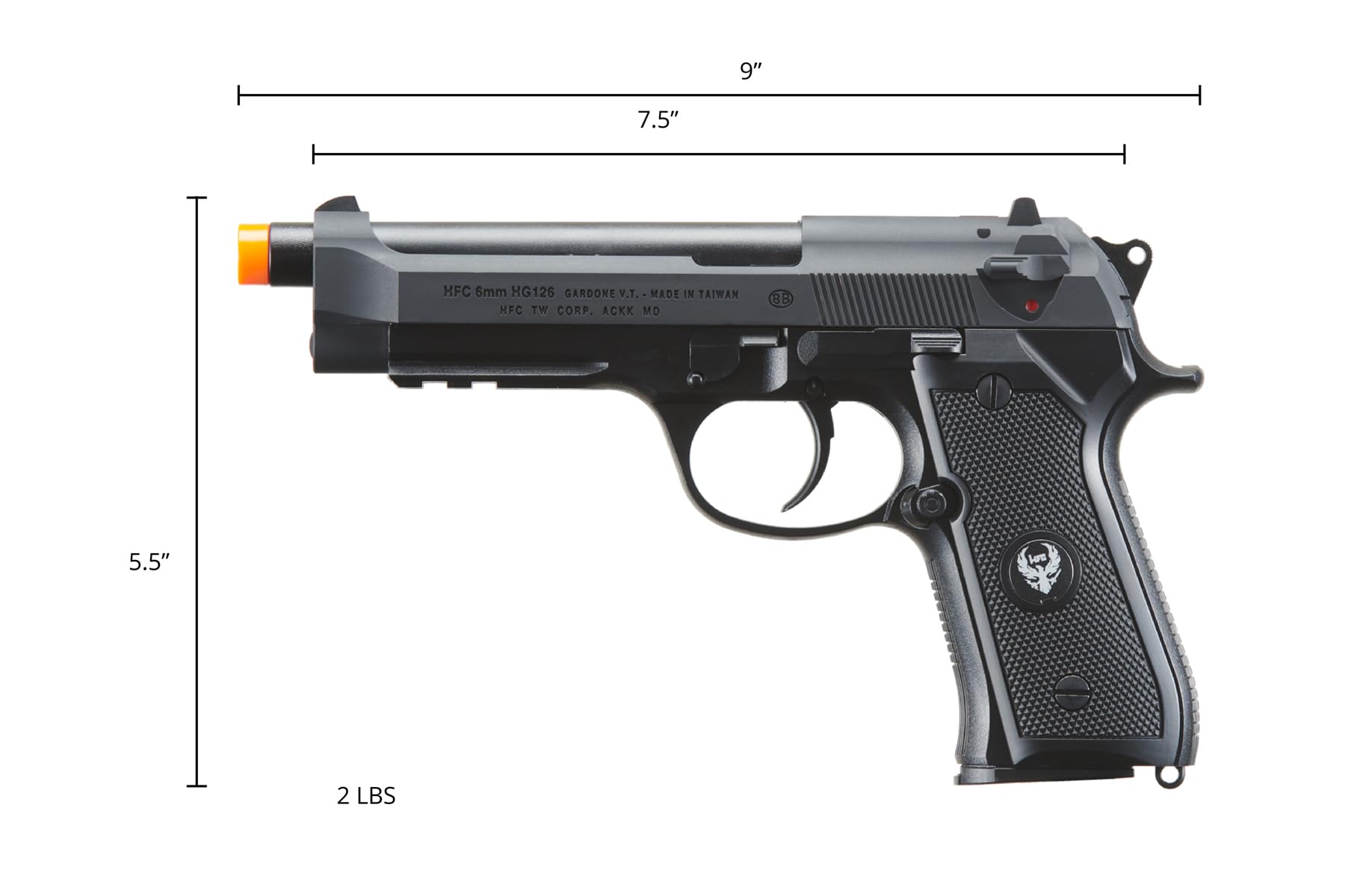 Amazon.com : HFC Steel Bereta M9 300 FPS Green Gas Powered Airsoft