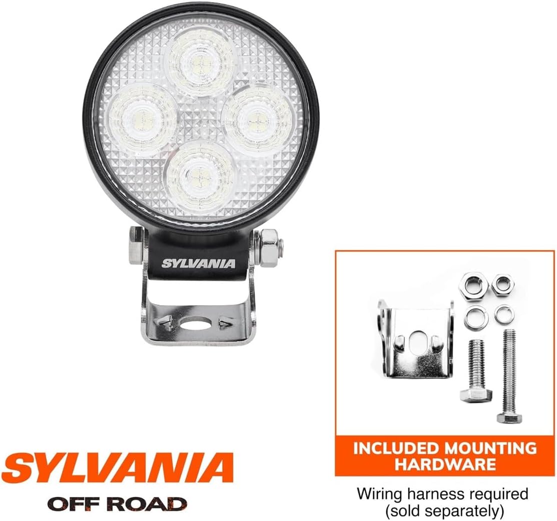 SYLVANIA - Ultra 3 Inch Round LED Light Pod - Lifetime Limited Warranty - Spotlight 3200 Raw Lumens, Off Road Driving Work Light - for Truck, Car, Boat, ATV, UTV, SUV, 4x4 (1 PC)