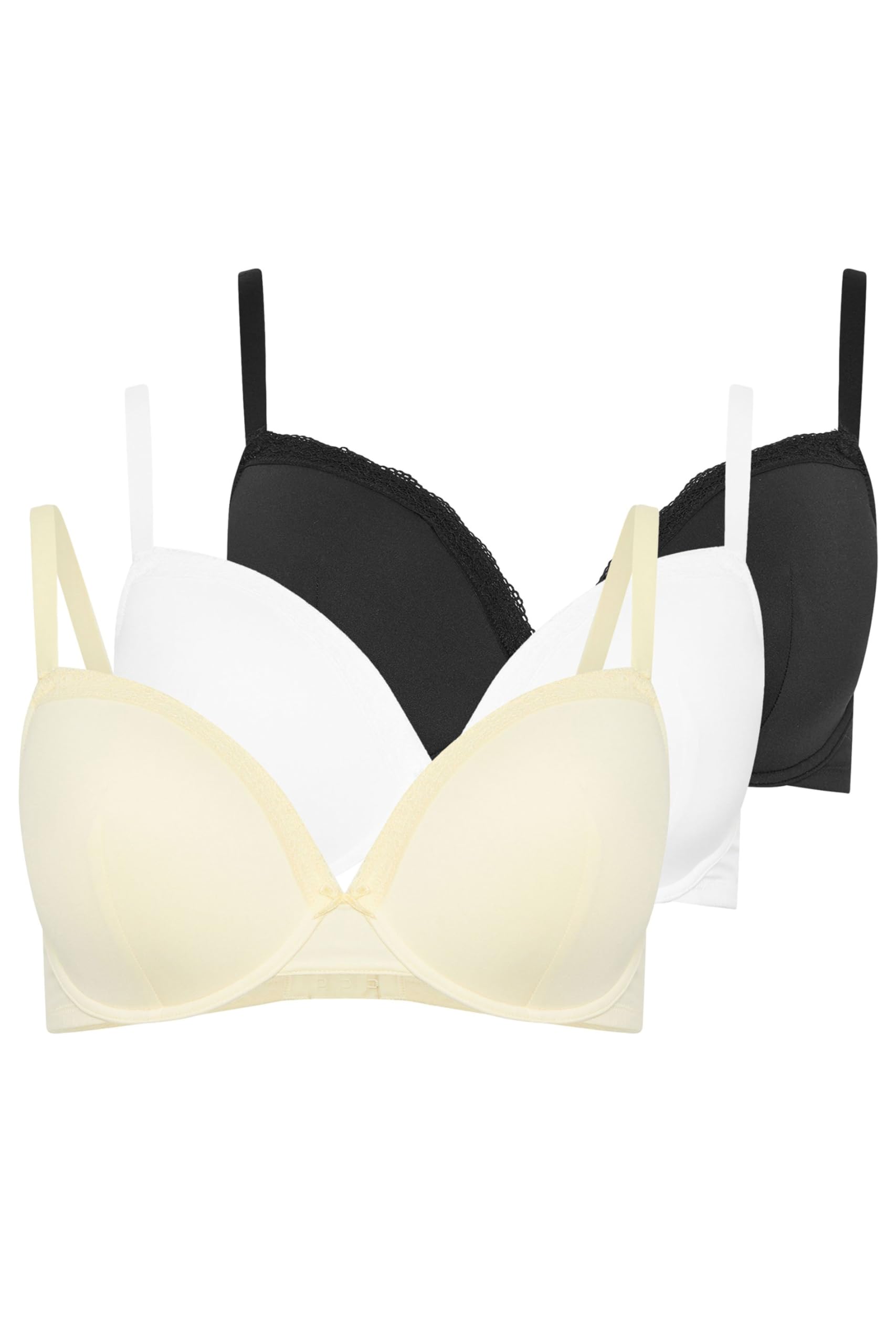Yours Women's Multicolor 3 Pack Moulded Underwired T-Shirt Bras | : 46G