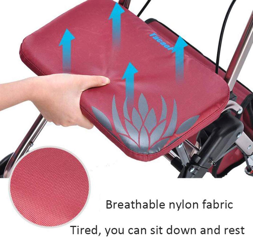 Składany Chodzik Typu Rollator, Lekki, Składany, Czterokołowy Chodzik Typu Rollator Z Wyściełanym Siedziskiem, Ergonomicznymi Uchwytami I Torbą Transportową, Pomoc W Ograniczonej Mobilności, Odpowied