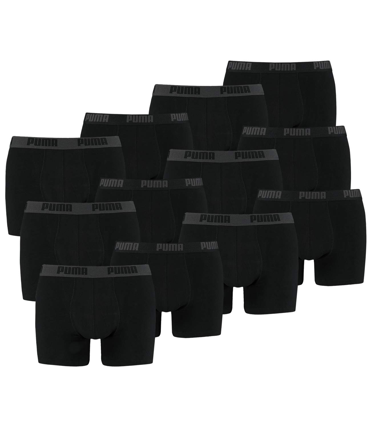Lot de 12 boxers Puma - Pour homme - Noir - XL