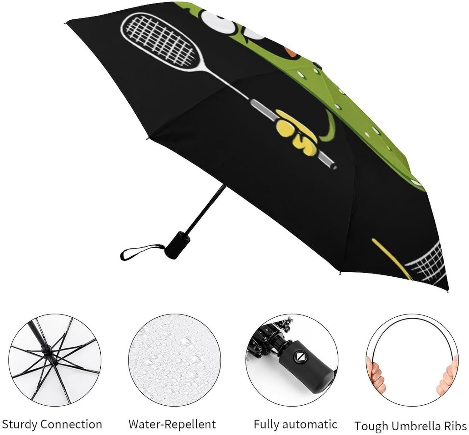 Funny Playing Pickle Compact Umbrella 3 Folding Windproof Automatic Umbrellas Portable Travel Accessories image 3
