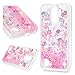 ZSTVIVA LG K20 Plus Case, LG K10 Case 2017, LG K20 V Case, Liquid Glitter Case Bling Sparkle Shiny Lovely Unicorn Cover Flowing Floating Moving Love Heart Glitter Clear Ultra Slim TPU Bumper Pink