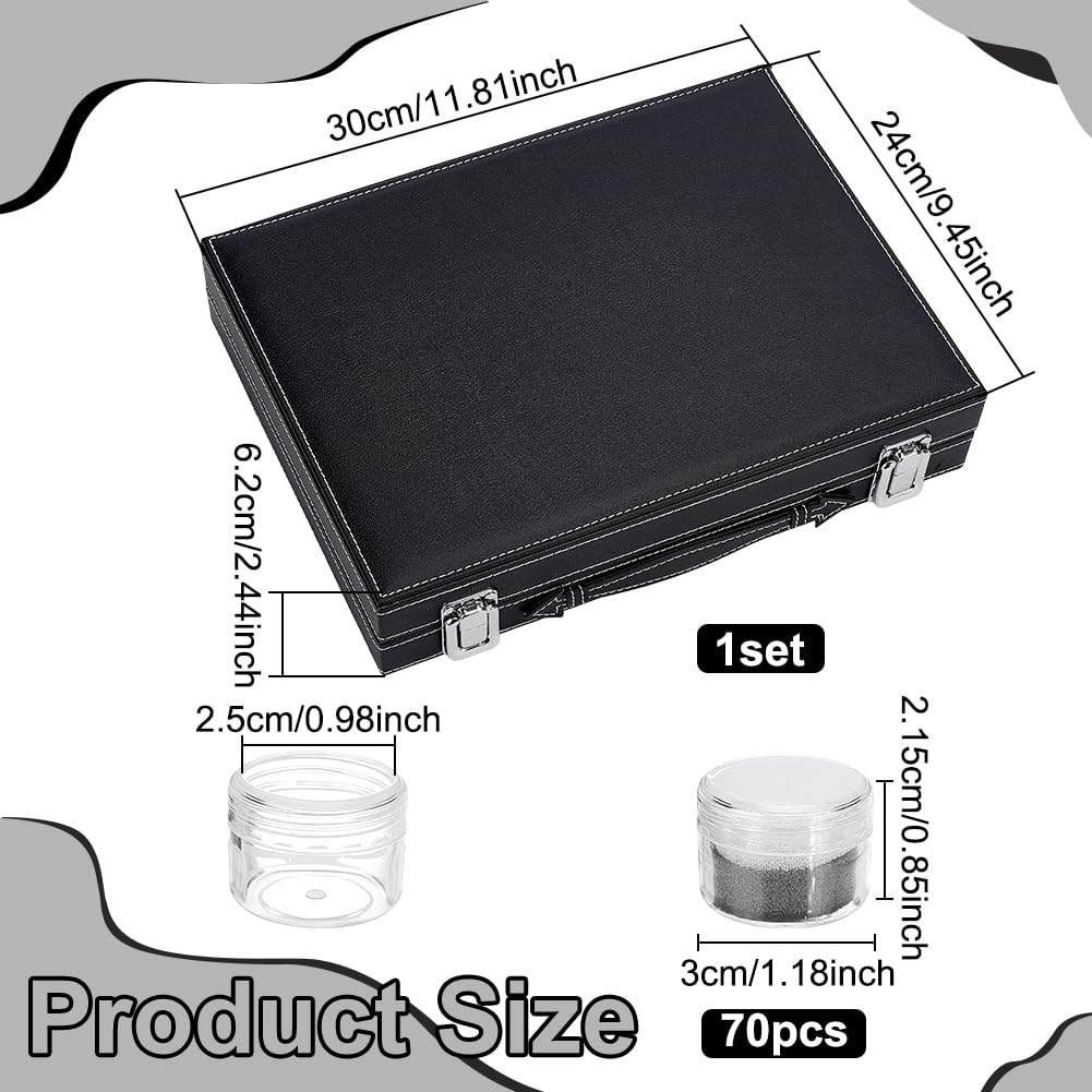 BENECREAT 70 Espositore per Gioielli con Bottoni Automatici, Organizer In Pelle Da 30x24cm per Conservare Pietre Preziose, Diamanti Sfusi, Cristalli e Oggetti Da Collezione