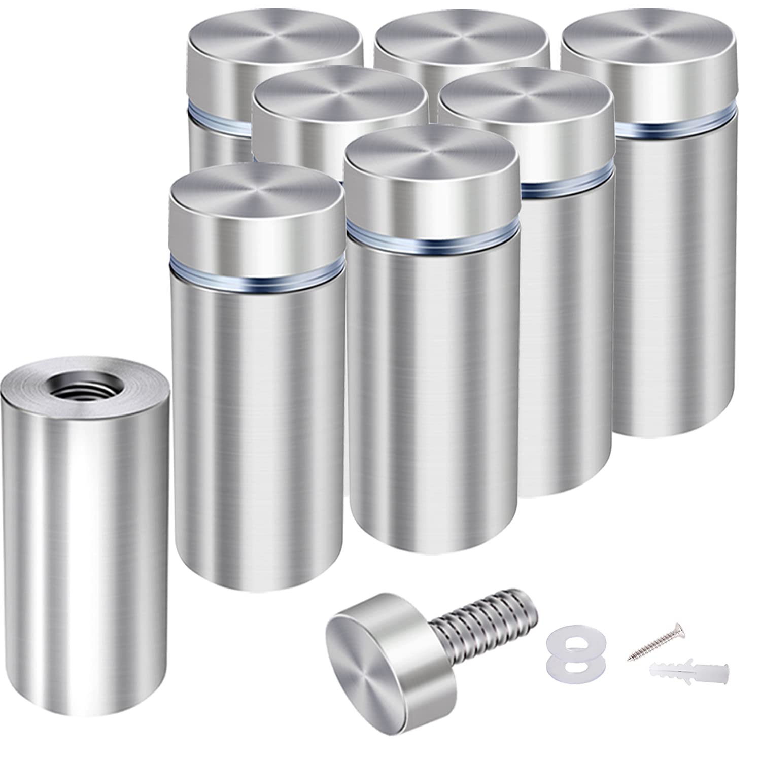 Osring 1in Dia x 4in Ln Wall Standoffs Stainless Steel Large Sign