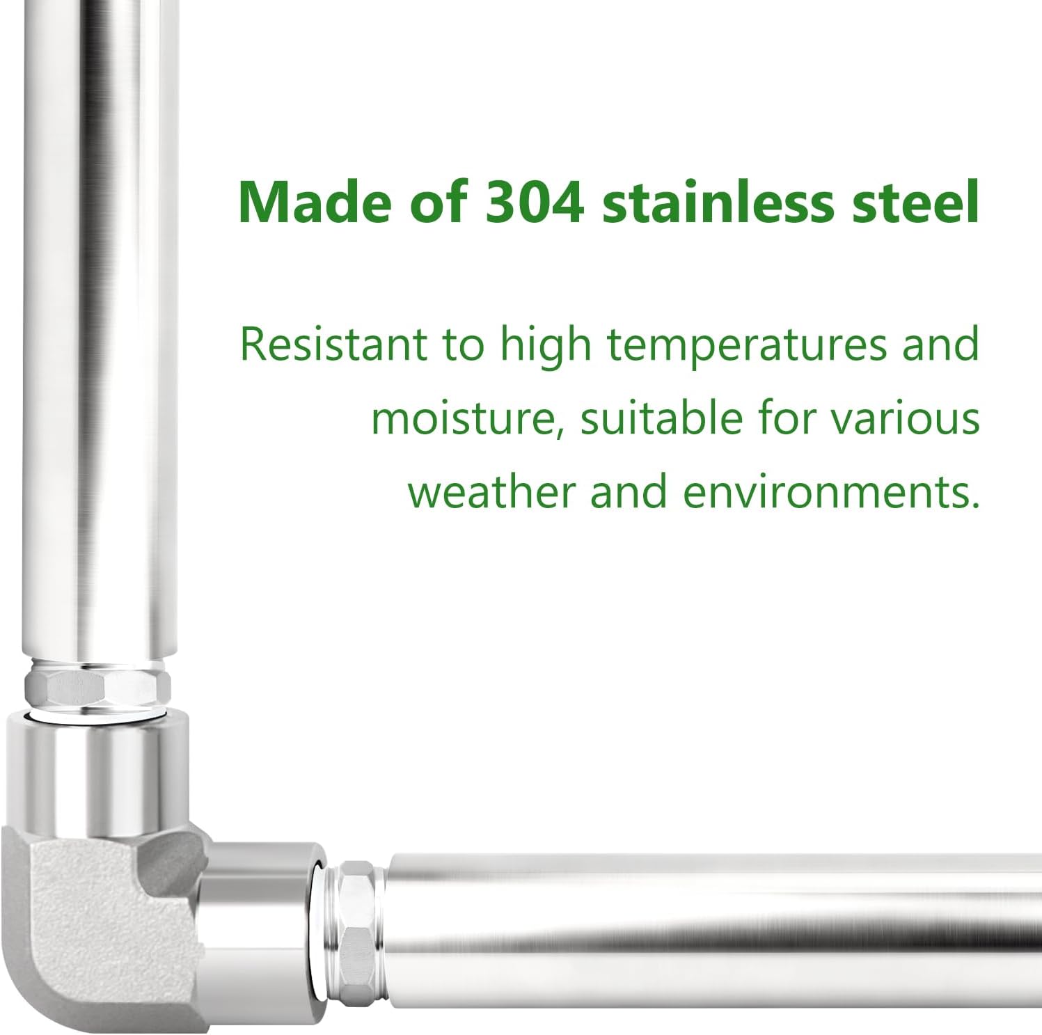 TAISHER 1PCS Stainless Steel Pipe Fittings, 2" NPT Female x 2" NPT Female Threaded, 16" Length Nipple Cast Pipe