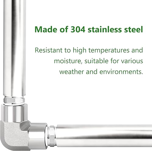 Miniatura 20 de TAISHER 2 accesorios de tubería de acero inoxidable, 1/2 "NPT x 1/2" NPT macho roscado, tubo fundido de pezón de 6 pulgadas de longitud 1.969 in