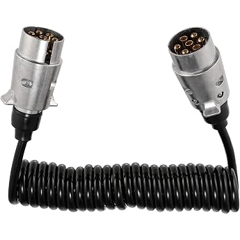 GEARMONSTER 3M Trailer Cable 7-Pin 12V Spiral Cable Metal Plug TPU