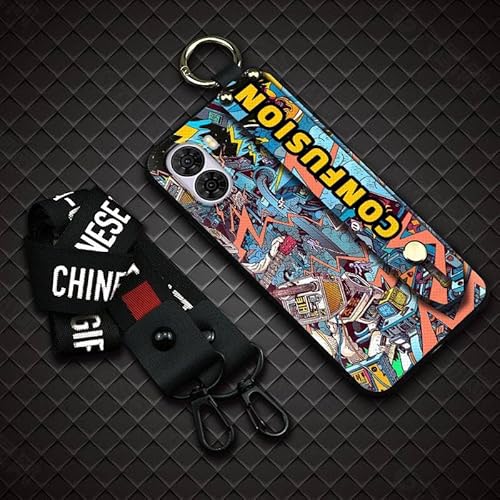 Phone Case Compatible with ZTE Nubia S2/A504ZT, Ring Silicone Durable Waterproof Protective Graffiti Wristband Lanyard Anti-dust
