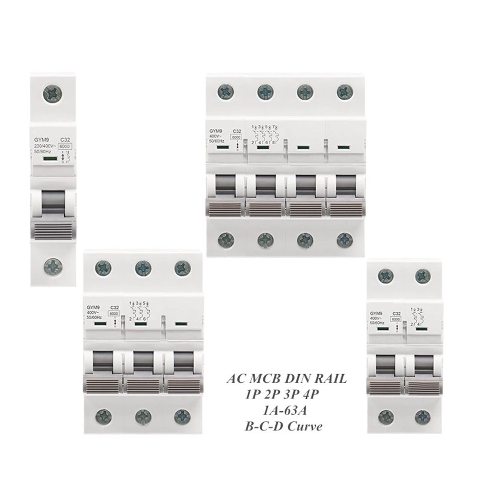 GYM9 3P 6KA MCB Din Rail Mini disjoncteur 6A-63A AC Type 1 pièces(20A)