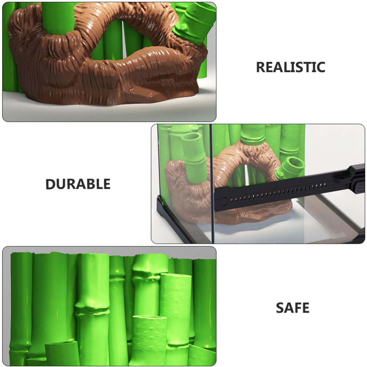 SOLUSTRE Decoración Acuario Bambú 3D Cueva de Escondite en Resina