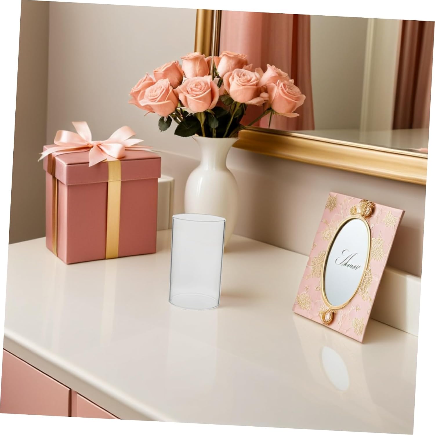 4Pcs Transparent Candle Shades Simple Style Glass Candle Covers Holders for Tealights and Decorative Use and Windproof Design