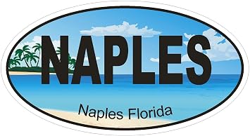 Naples Florida Oval Vinyl Bumper Sticker Decal D1252 Euro Oval 5"
