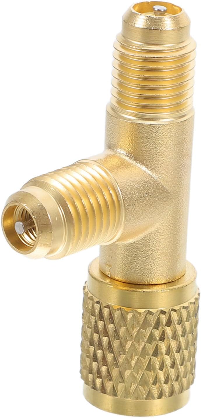 Cabilock Quick Coupler Tee Adapter Recharge Hose Connector for Systems Durable Leak-resistant Copper Fitting for Hvac Maintenance