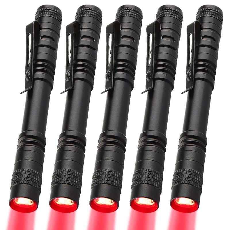 MVIOCS Red LED Pen Flashlights, Mini, Waterproof Pocket Flashlight with Clip, Small Red Light Flashlights for Work,Astronomy - Image 2