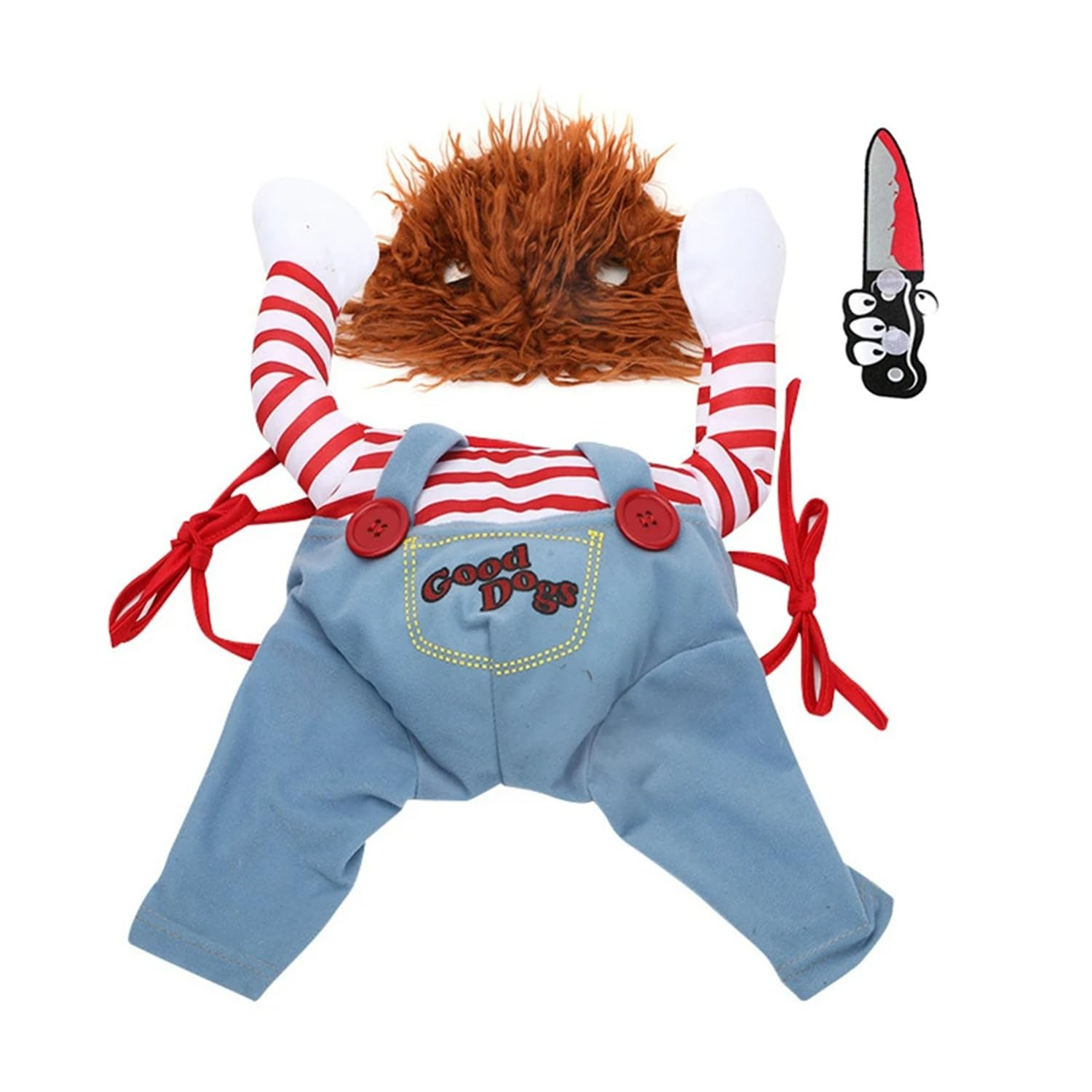 Pet Cosplay Costume Complete Set Includes Sweatshirt Wig Hat Foam Cutter