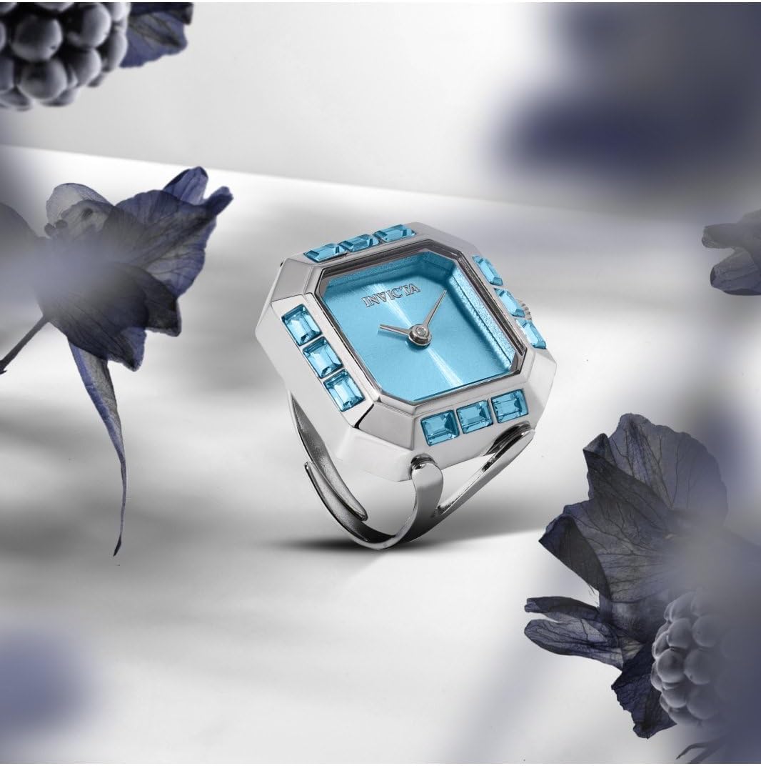 Invicta Mini Ring Watch Lady 21.5mm Stainless Steel Steel Light Blue dial PC20S Quartz