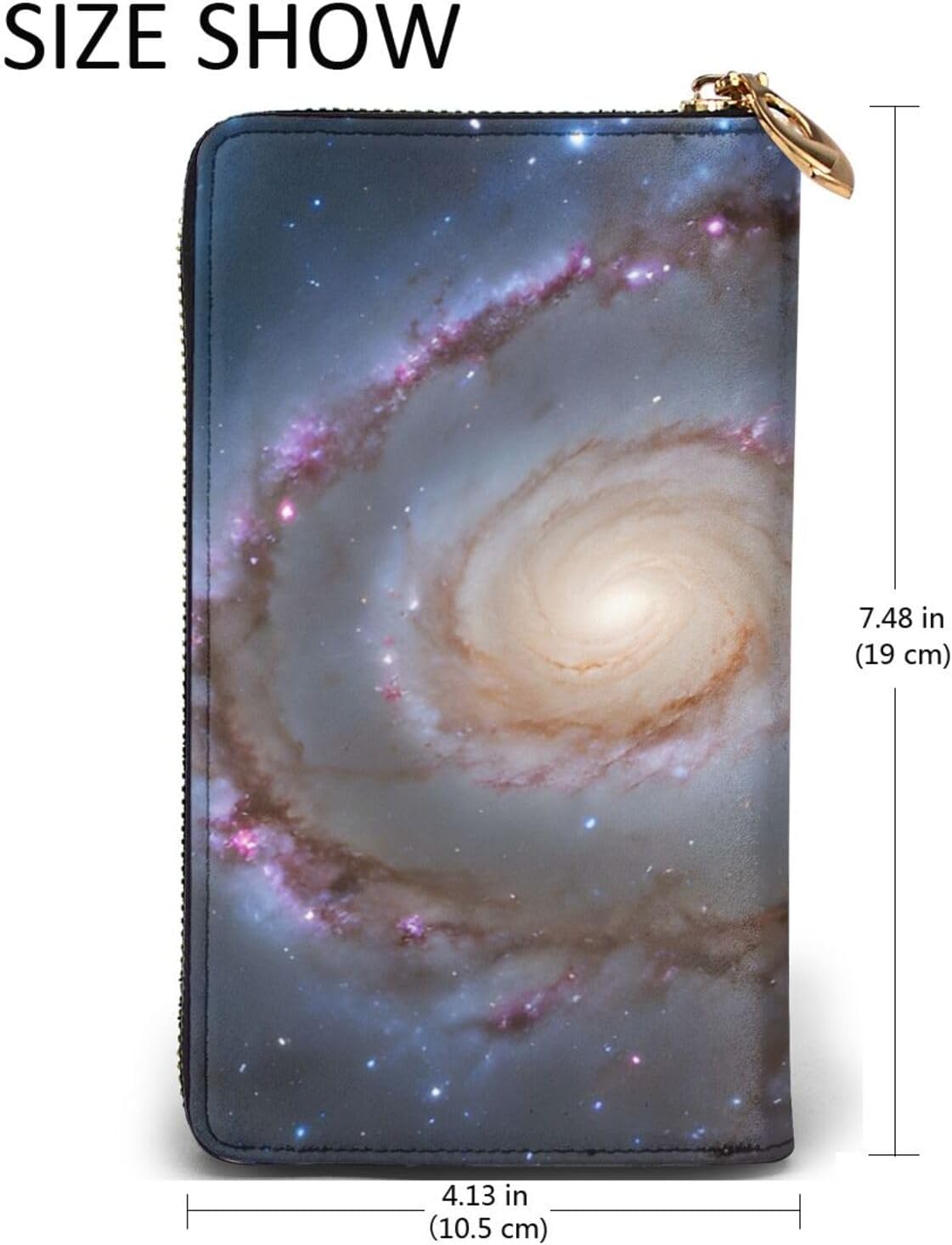Stylish Galaxy Long Leather Wallet Purse With Zipper â€“ Coin Purse Clutch Bag, Credit Card Phone Wallet For Women And Men, Casual Travel Large Capacity