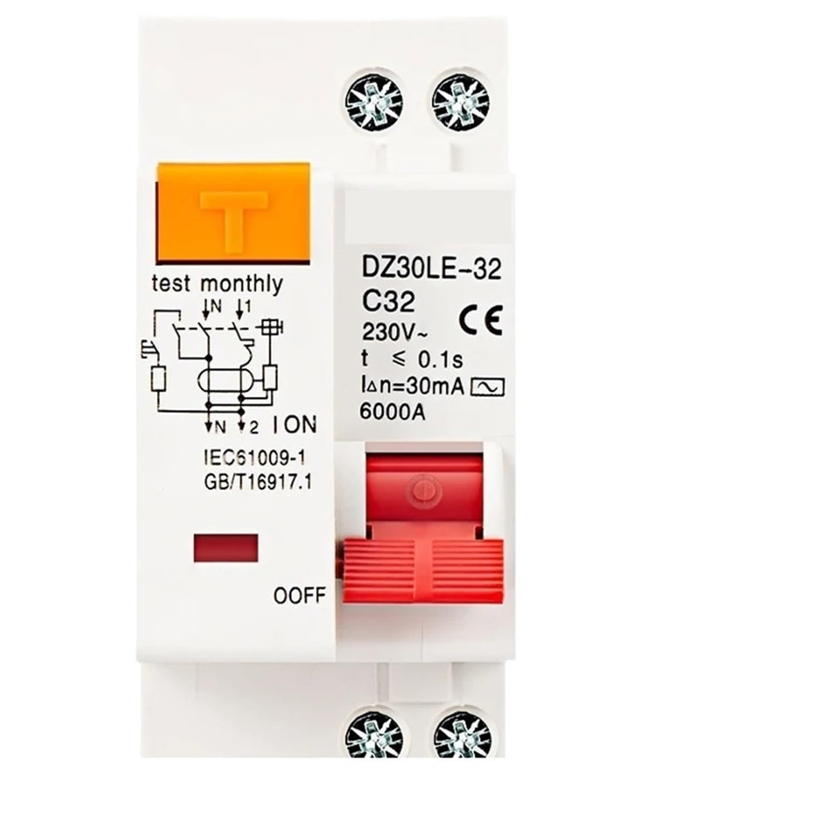Disjoncteur différentiel avec protection contre les surintensités 230V