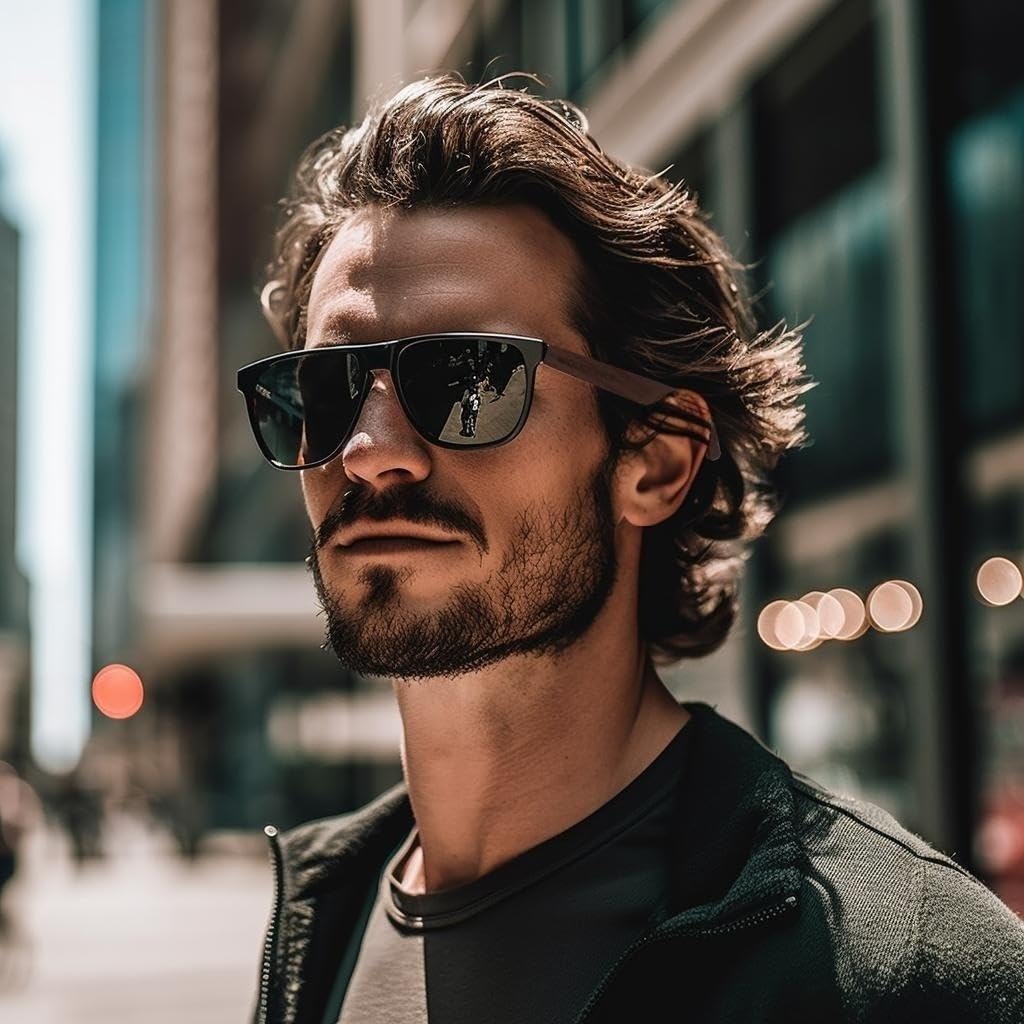 WOODONLY Walnut Wood Polarized Sunglasses - Cool Style Matte Finish Frame with Wooden Temple for Men and Women Unique Gifts (Walnu + Gray)