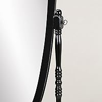 Vista 4 de Roundhill Furniture Espejo Cheval Tradicional Estilo Reina Ana de Madera para Piso, Negro