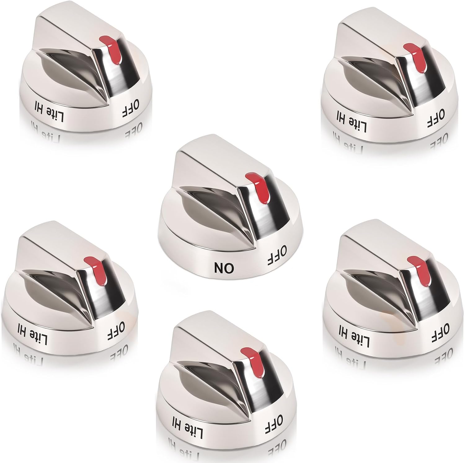 W10850015 W11239985 Metal Control Knobs Replacement for Whirlpool Stove 5PC