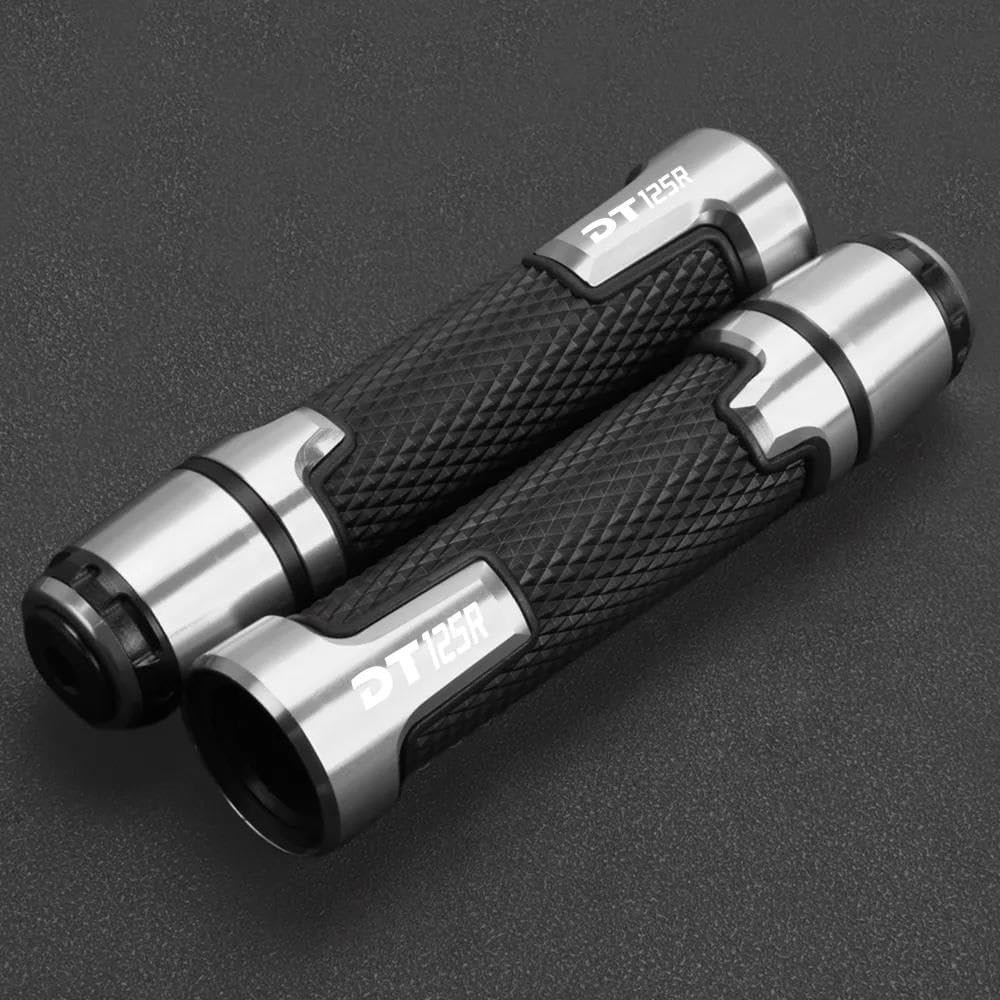 KSHSAA Grips Motorcycle Accessories 7/8"" 22MM Handlebar Grip Handle Bar Grips for Yama&ha DT125R DT 125 R 2000-2018 2019 2020 2021 2022 2023 (Color : Sliver)