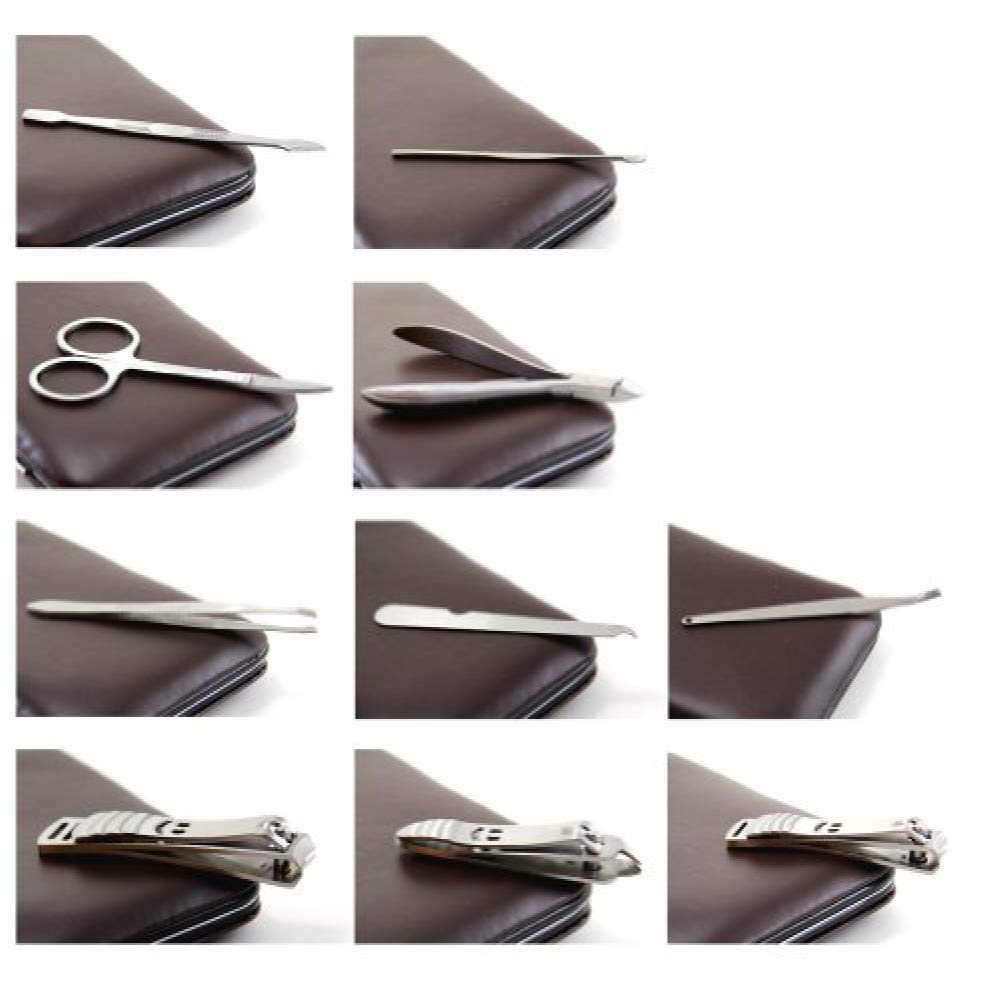 Angelie Secrets Manicure Pedicure Set Nail Clippers Stainless Steel Luxury Nail Grooming Set Professional Nail Scissors Grooming Kits, Nail Tools with Leather Case (10)