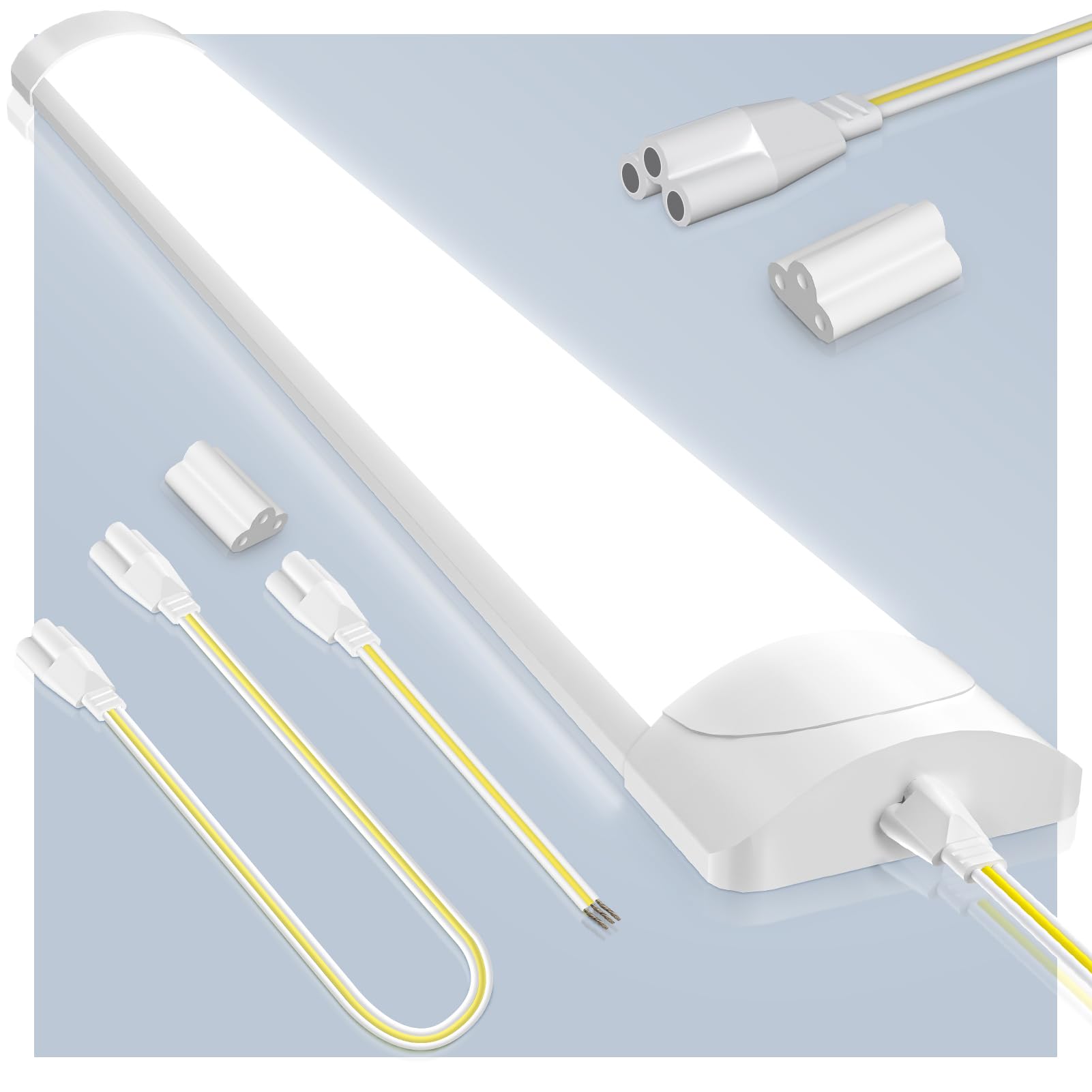 Keleef LED Batten Lights 4FT 40W 6500K Linkable LED Tube Light, 4800LM LED Ceiling Strip Lights for Office Warehouse Garage Workshops Basements Kitchen Living Room