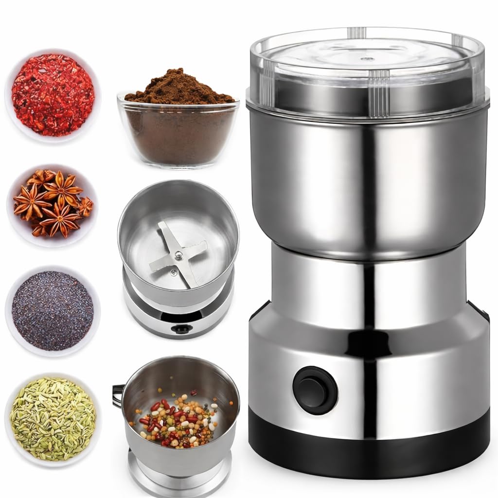 Stainless Steel Nima Grinder Machine, Portable Electric Mixer Grinder Juicer, Mini Wet & Dry Grinder for Spices, Grains, Coffee, Smoothies & Kitchen Use-picture-15