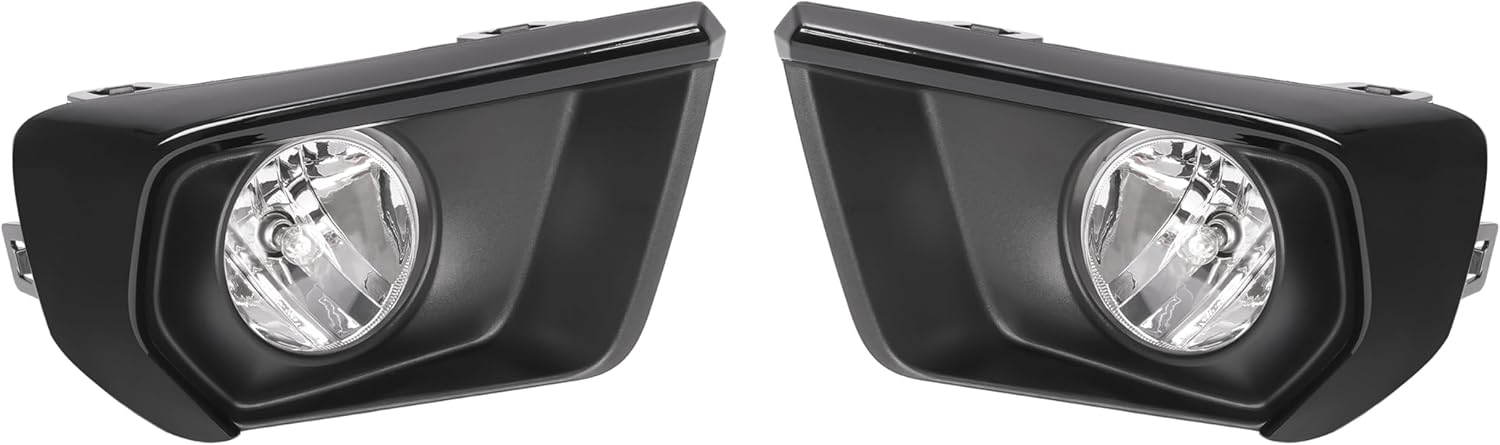 HECASA Fog Light+Fog Light Bezel Compatible with 2021-2022 Chevrolet Chevy Colorado W/Bulb Bumper Driving Fog Lamps Black Fog Lamp Cover Replacement for 15839896 GM2590104 84750570 84750569 Black Trim