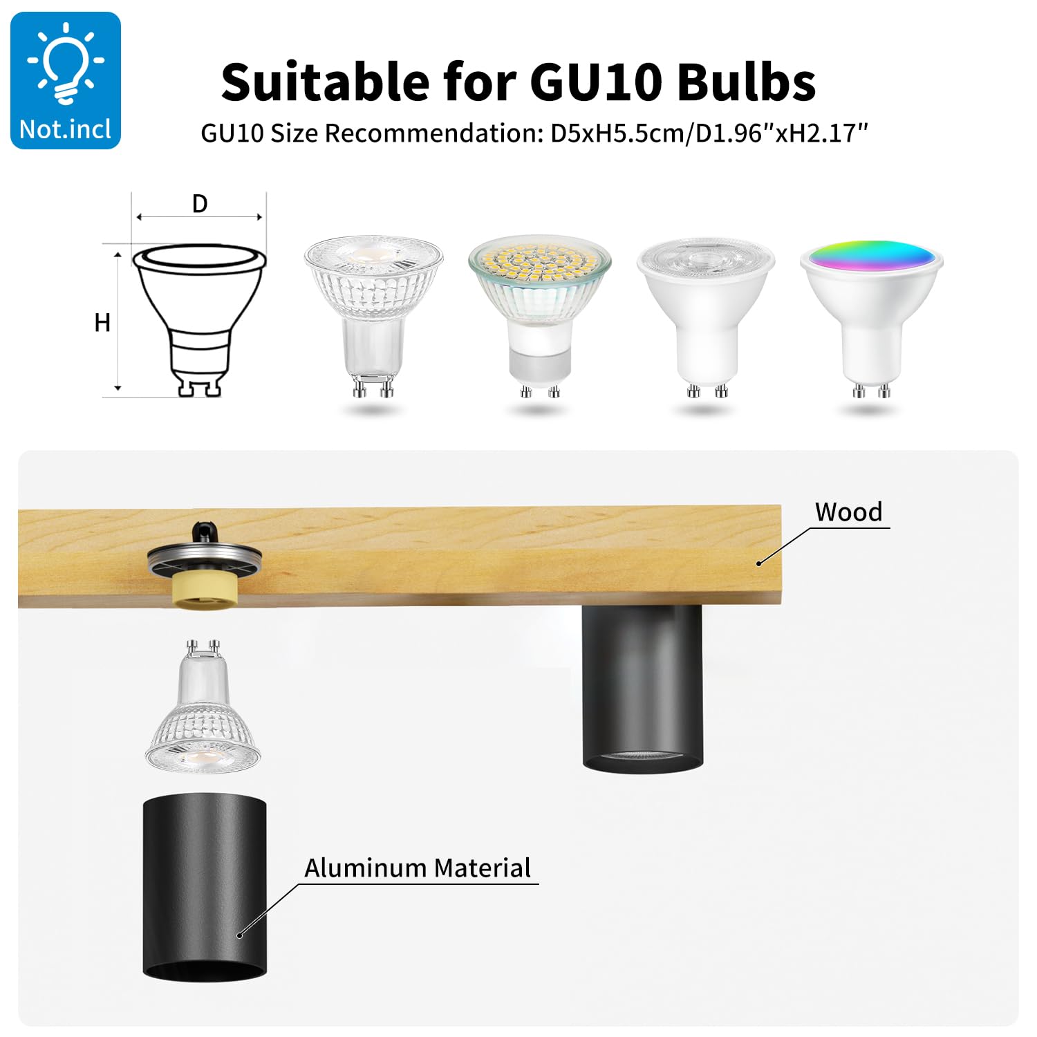 LVWIT Pendelleuchte Esstisch 6 Flammig Hängend Schwarz, Industrial Decken Hängeleuchte Holz GU10, Esszimmerlampe Schwarz, Metall Hängend Küchenlampe, Wohnzimmerlampe Decke, Lampe Flur
