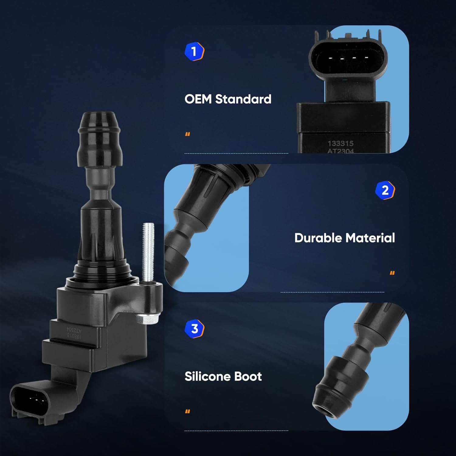 ECCPP Ignition Coil Coils&iridium Spark Plugs UF374 for Honda 2003 2004 2005 Civic Hybrid 1.3L set of 8