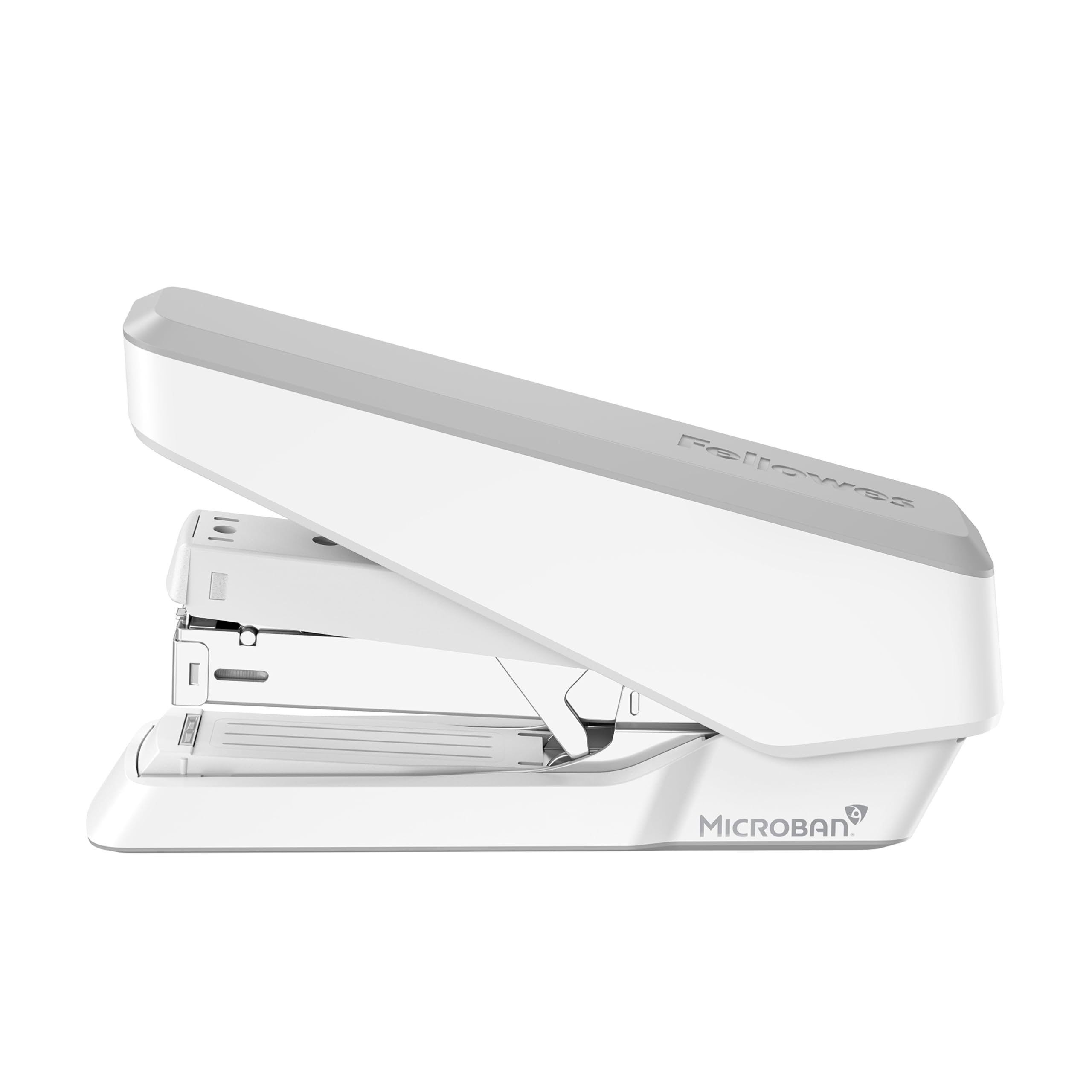 Fellowes LX870 EasyPress - Cucitrice da ufficio, a striscia intera, senza sforzo, one-touch, per classe, casa e ufficio, contiene striscia completa di punti metallici, capacità 40 fogli, bianco