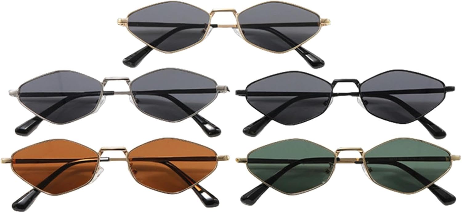 Trendy Vintage Small Metal Frame Polygonal Sunglasses Fashion Luxury Sunglasses Driving Shades Travel Eyewear Uv400
