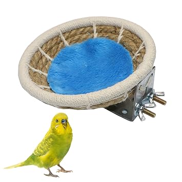 Bird Breeding Nest Bed Handmade Cotton Weave Hemp Rope Hatching Hut Cave for Parrot Budgie Parakeet Cockatiel Conure Canary Finch Lovebird (Hemp Rope)